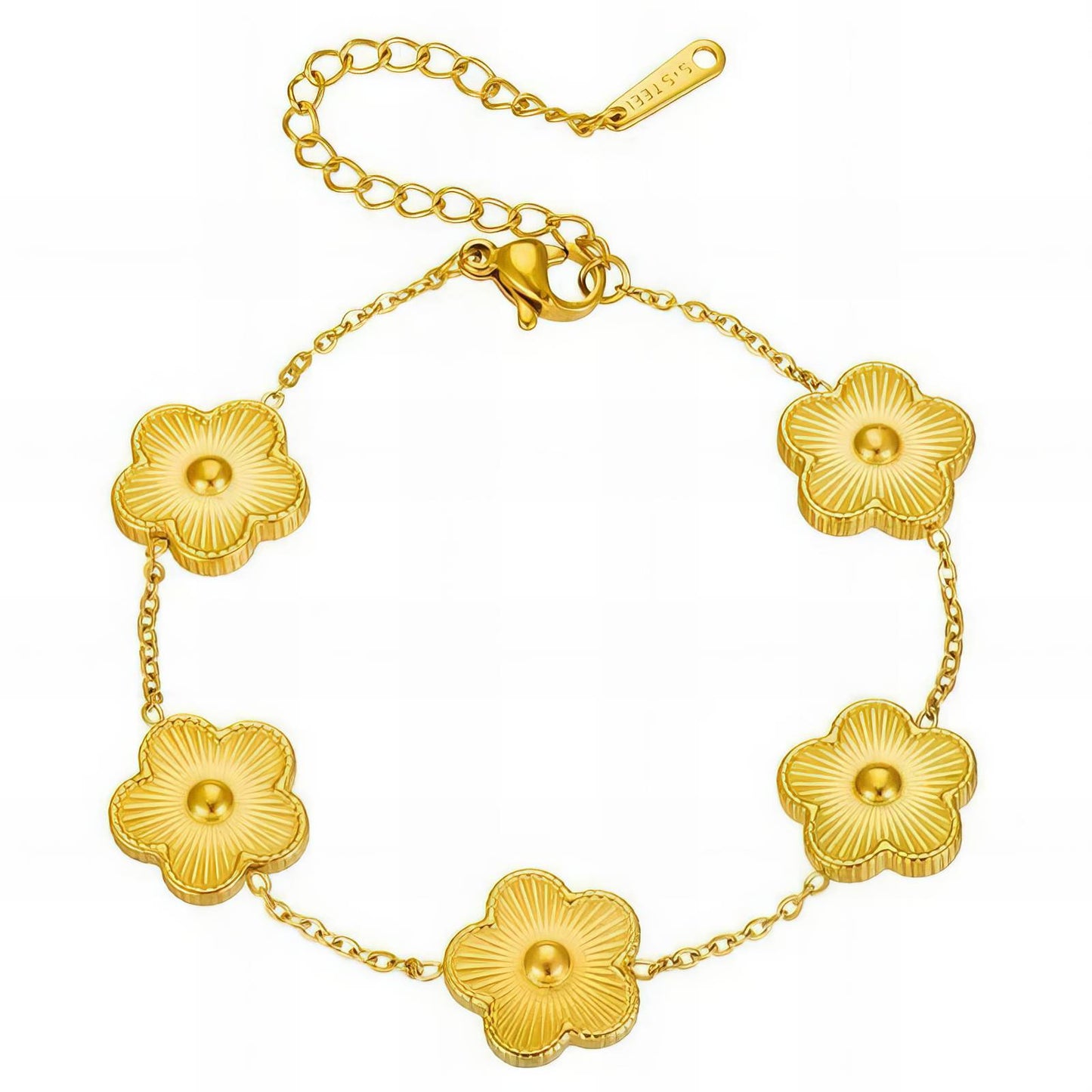 Pulsera de flores, 18 k Chapado en oro