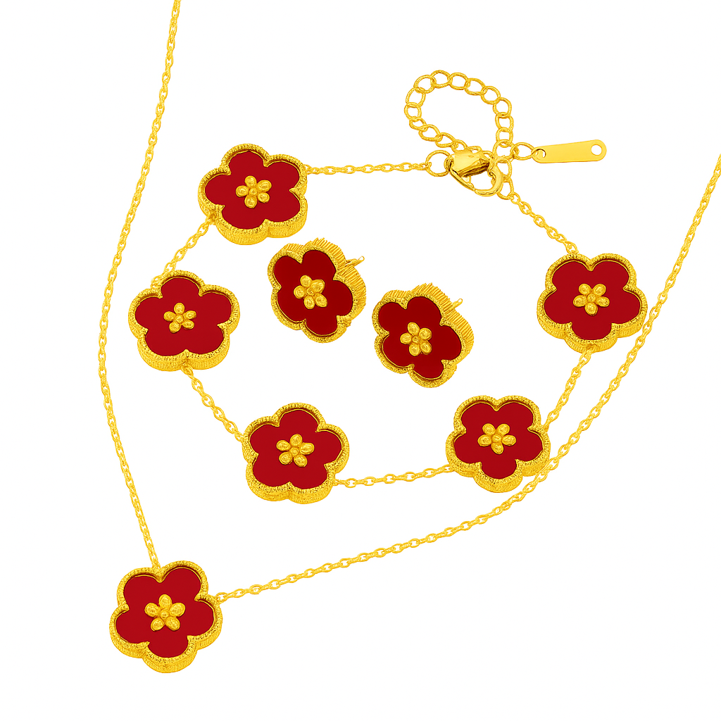 Elegant Red Flower Set