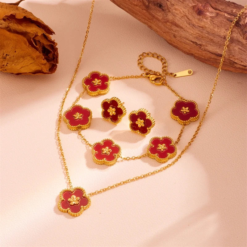 Elegant Red Flower Set