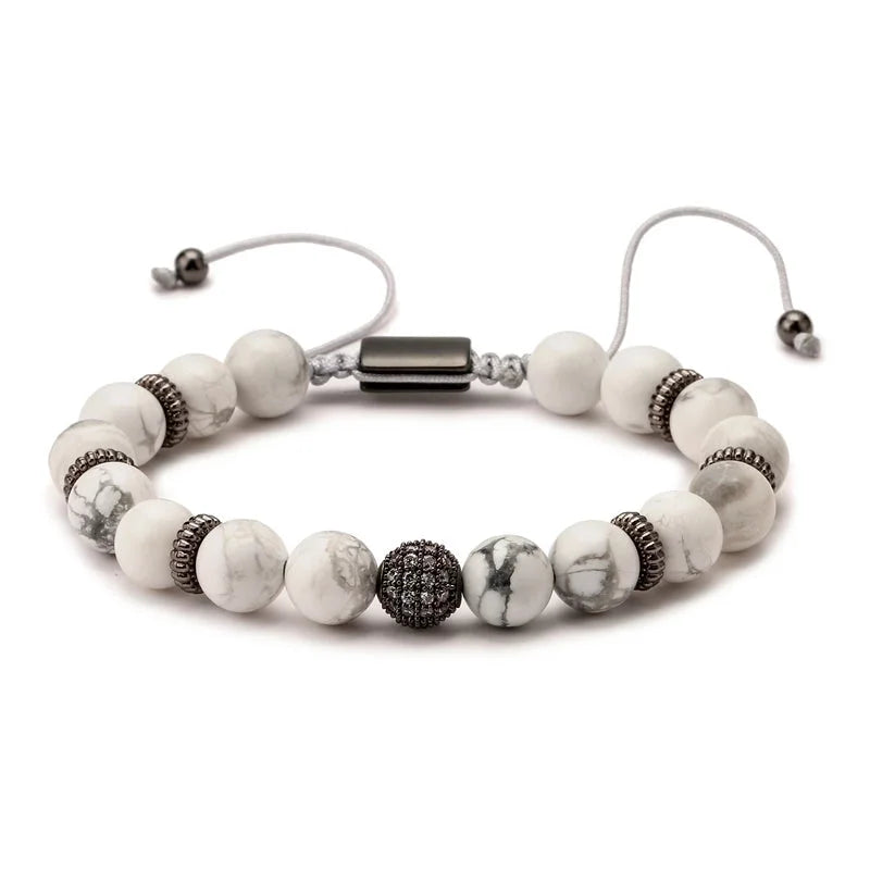 Pulsera de acero inoxidable con Piedra natural para hombre