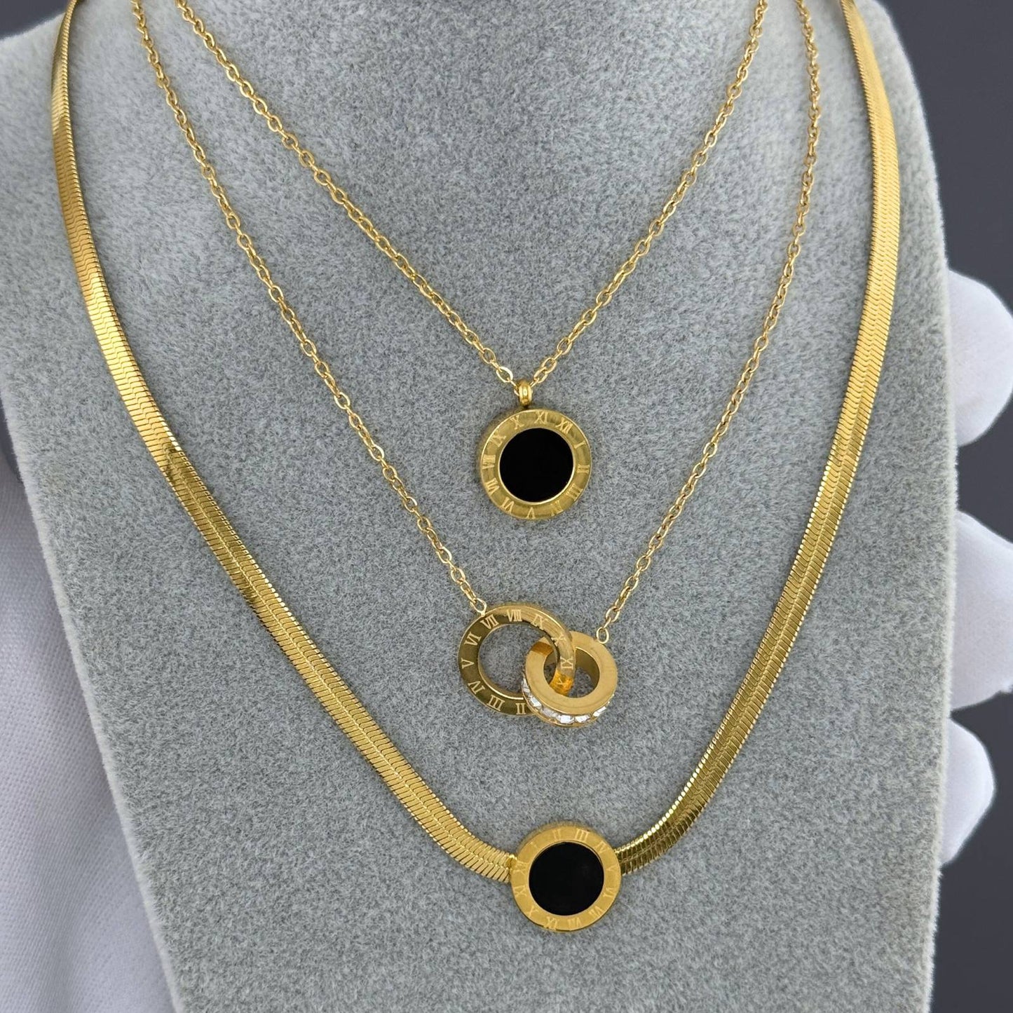 Collar 18 k chapado en oro de, Cubic zirconia