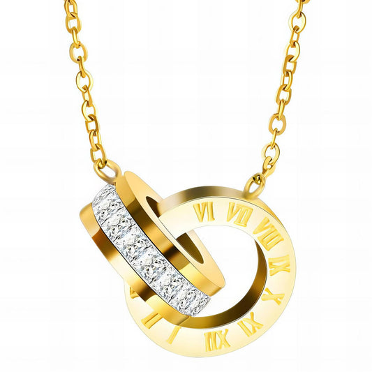 Collar 18 k chapado en oro de, Cubic zirconia