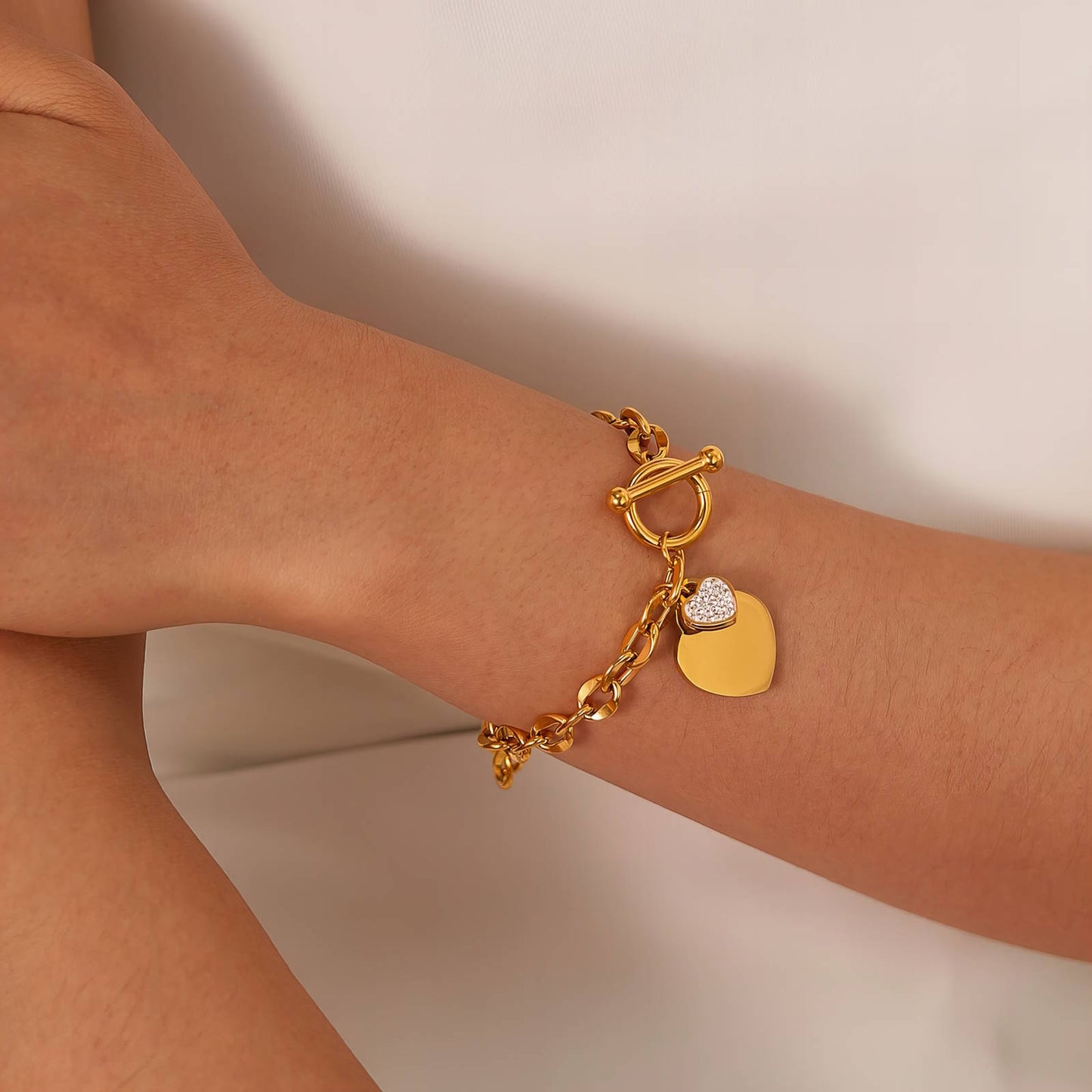Pulsera Corazón 18K Chapado en oro