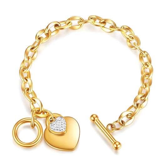Pulsera Corazón 18K Chapado en oro