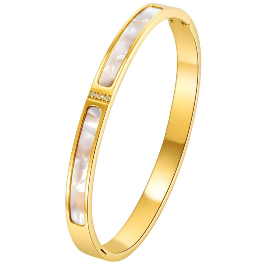 Pulsera, 18K chapado en oro, Cubic zirconia.