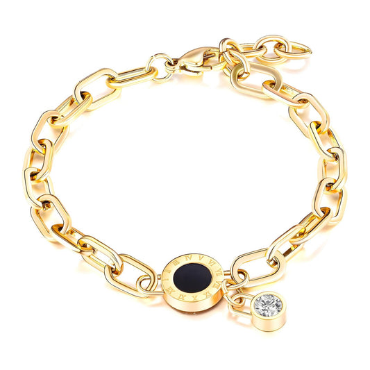 Pulsera Dije Negro y Circonita