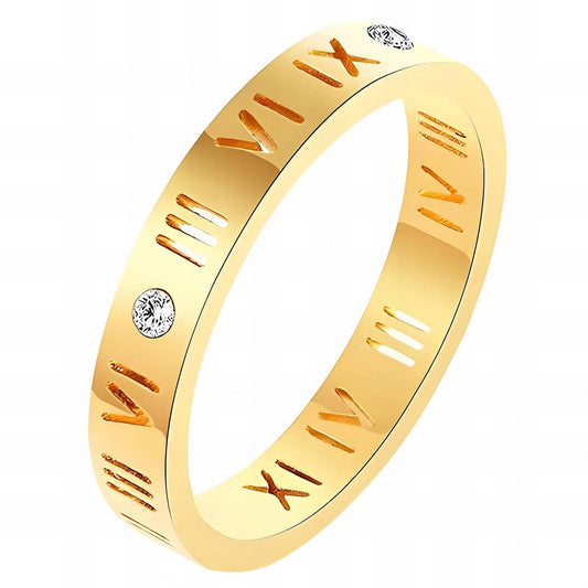 Anillo, 18K Chapado en oro,  Circonita cúbica, Tamaño 8