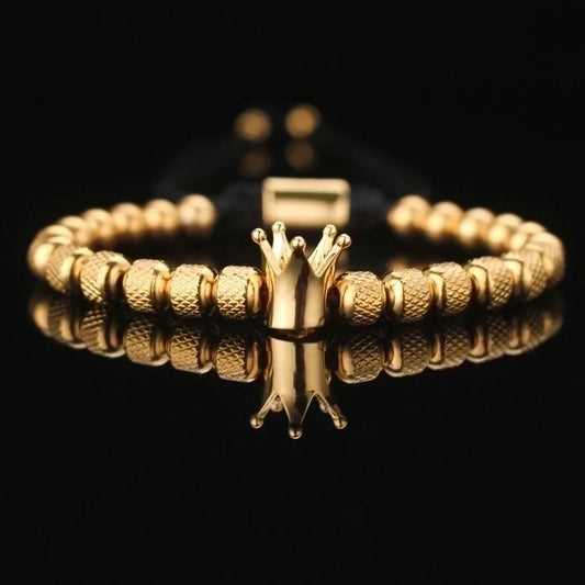 Pulsera Negro de acero inoxidable con incrustaciones de circonitas y baño  para hombre.