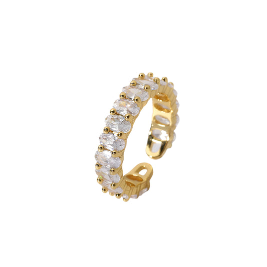 Anillo Circonitas Ovaladas